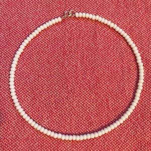 plain white beaded choker, VSCO